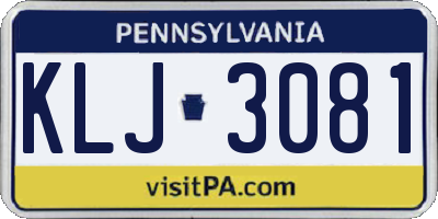 PA license plate KLJ3081