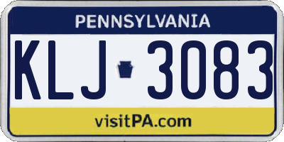 PA license plate KLJ3083