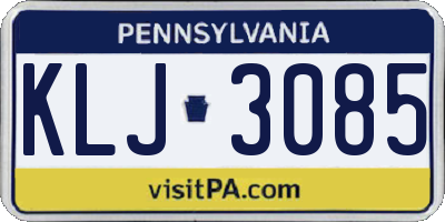 PA license plate KLJ3085