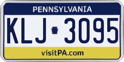 PA license plate KLJ3095