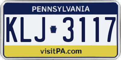 PA license plate KLJ3117