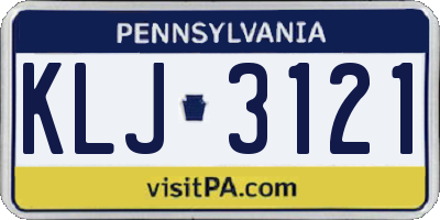PA license plate KLJ3121