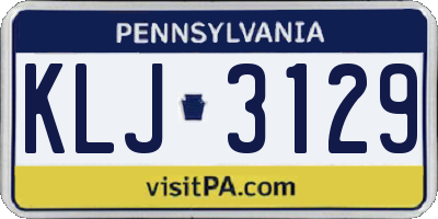 PA license plate KLJ3129