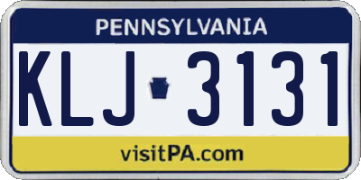 PA license plate KLJ3131