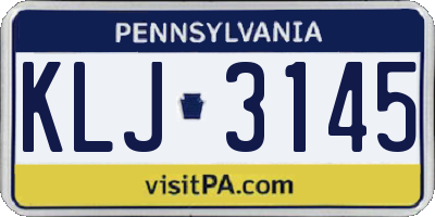 PA license plate KLJ3145