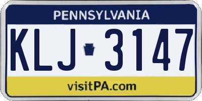 PA license plate KLJ3147