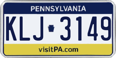 PA license plate KLJ3149
