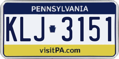 PA license plate KLJ3151