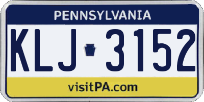 PA license plate KLJ3152