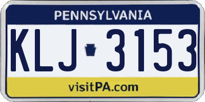 PA license plate KLJ3153