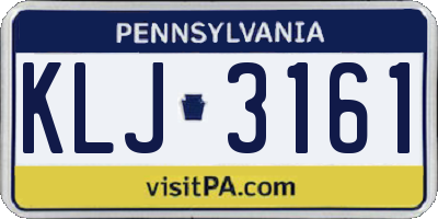 PA license plate KLJ3161