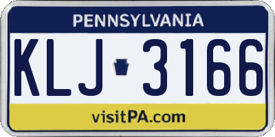 PA license plate KLJ3166
