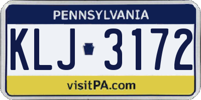 PA license plate KLJ3172