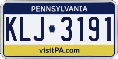 PA license plate KLJ3191