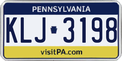 PA license plate KLJ3198