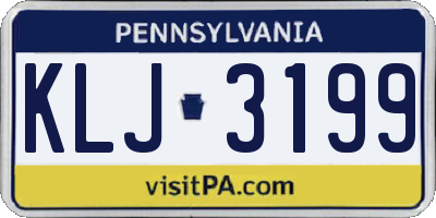 PA license plate KLJ3199
