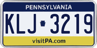PA license plate KLJ3219