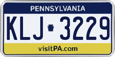 PA license plate KLJ3229