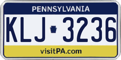 PA license plate KLJ3236