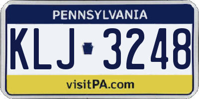 PA license plate KLJ3248