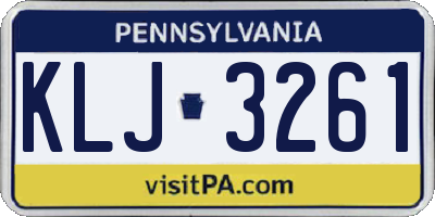 PA license plate KLJ3261