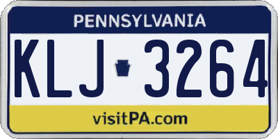 PA license plate KLJ3264