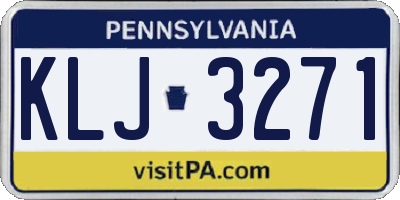 PA license plate KLJ3271