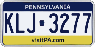 PA license plate KLJ3277