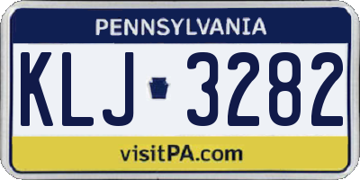 PA license plate KLJ3282