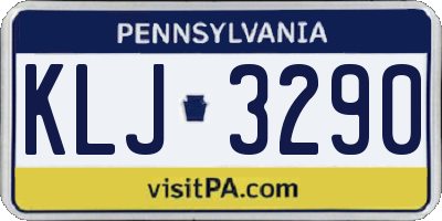 PA license plate KLJ3290