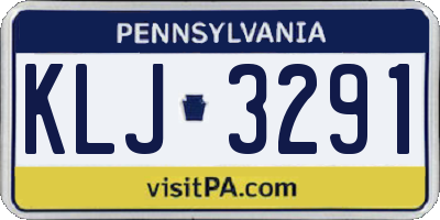 PA license plate KLJ3291