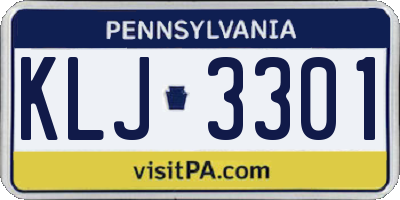 PA license plate KLJ3301