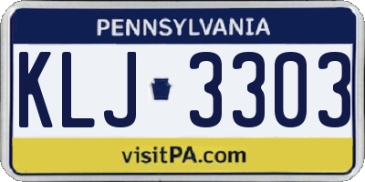 PA license plate KLJ3303