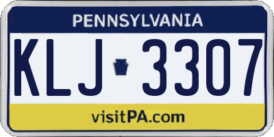 PA license plate KLJ3307