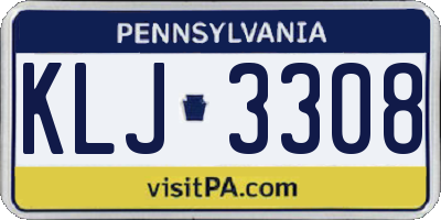 PA license plate KLJ3308