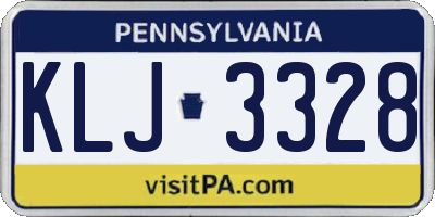 PA license plate KLJ3328