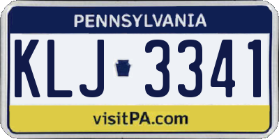PA license plate KLJ3341