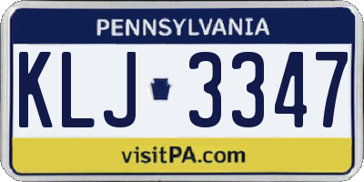 PA license plate KLJ3347