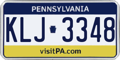 PA license plate KLJ3348