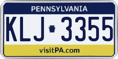PA license plate KLJ3355