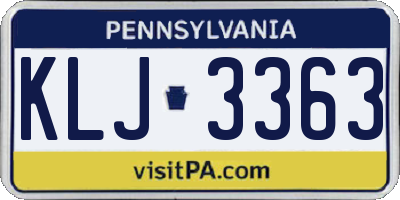 PA license plate KLJ3363