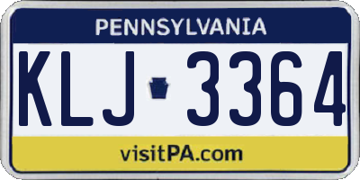 PA license plate KLJ3364
