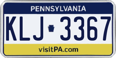 PA license plate KLJ3367