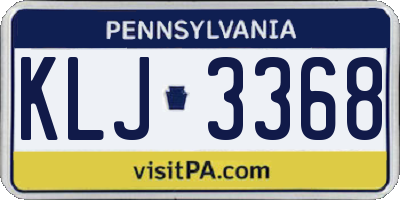PA license plate KLJ3368