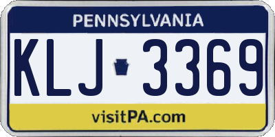 PA license plate KLJ3369