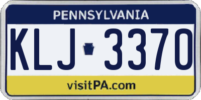 PA license plate KLJ3370