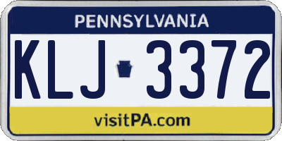 PA license plate KLJ3372