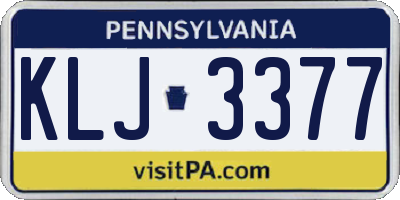 PA license plate KLJ3377