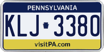 PA license plate KLJ3380