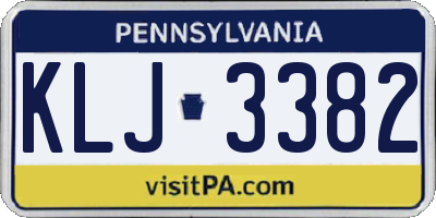 PA license plate KLJ3382